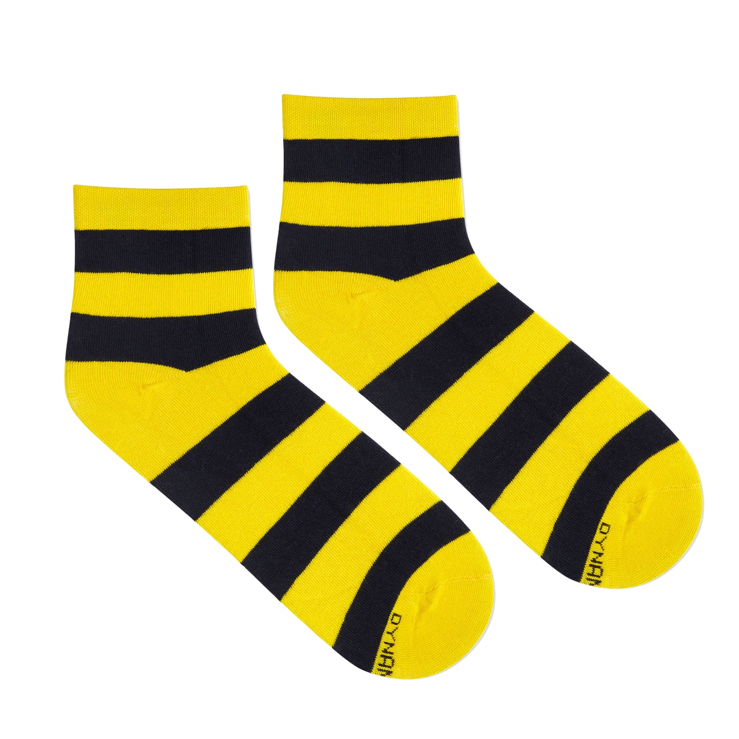 Yellow & Black Cotton Ankle Socks: Bold Stripes 2.0 Ankle Length Socks