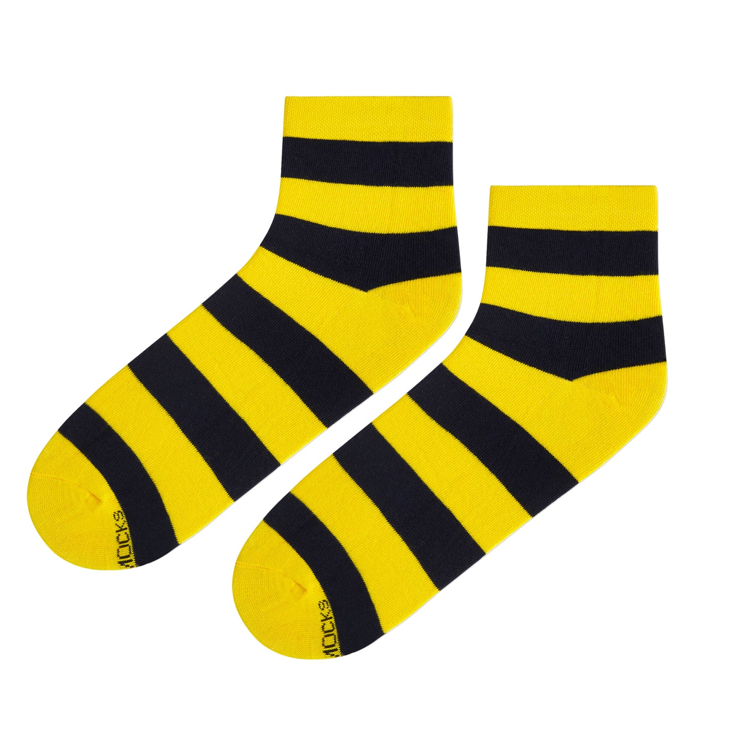 Yellow & Black Cotton Ankle Socks: Bold Stripes 2.0 Ankle Length Socks