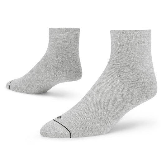 Solid Grey Melange Cotton Ankle Socks | Classic Comfort & Style