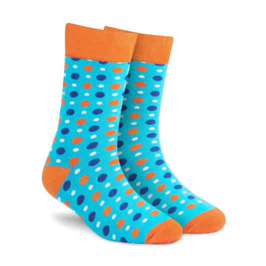 FIZZY AQUA CREW LENGTH SOCKS - Cotton Crew Socks