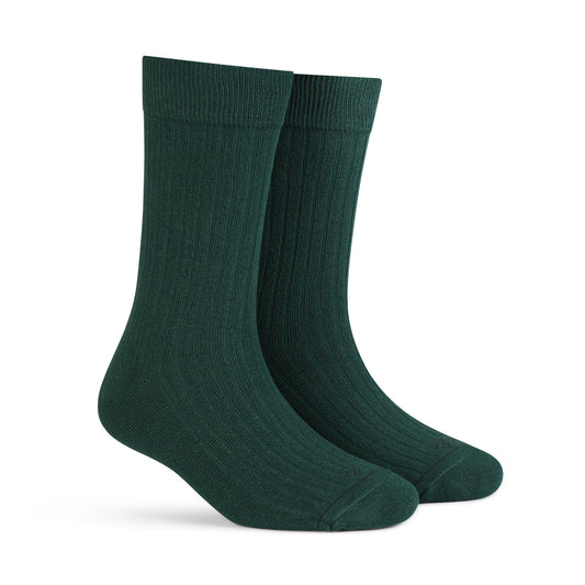 SOLID OLIVE Cotton Crew Length Socks For Men and Women