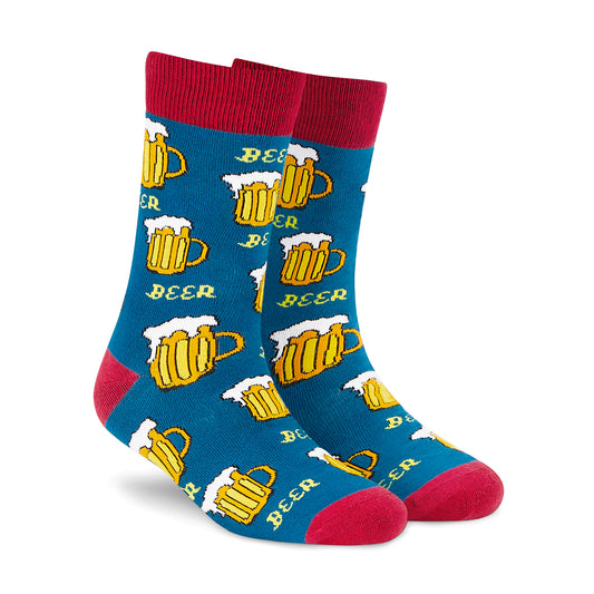 Cotton Crew Socks: Beer Crew Length Socks