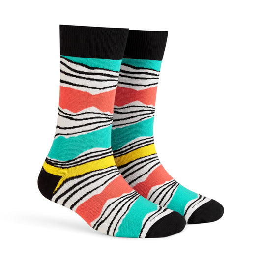 Fun Stripes Crew Length Socks: A Touch of Sophisticated Style, Colorful Luxurious Cotton Socks.