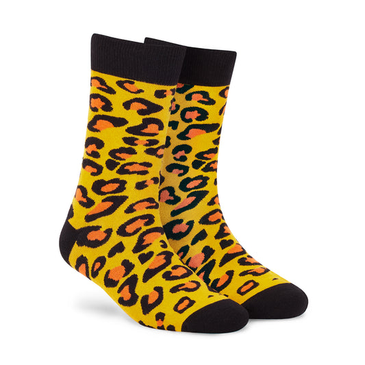 LEOPARD CREW LENGTH SOCKS - Cotton Crew Socks