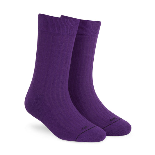 Solid Purple Crew Length Cotton Socks: A Bold Statement