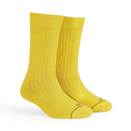 Cotton Crew Length Socks: SOLID GOLD Unique Color Premium Cotton Socks For Men & Women