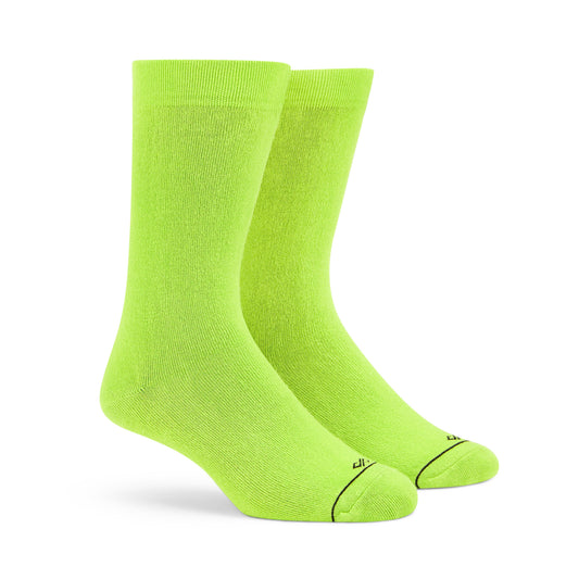 Neon Green Unisex Bamboo Crew Length Socks