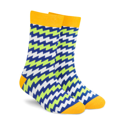 Electro Crew Length Socks : Premium Cotton Colorful Crew Socks