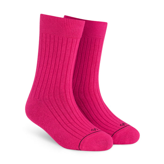 Cotton Crew Length Socks: SOLID Pink Premium Cotton Socks For Men & Women