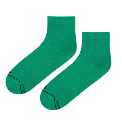 SOLID GREEN ANKLE LENGTH SOCKS - Cotton Ankle Socks