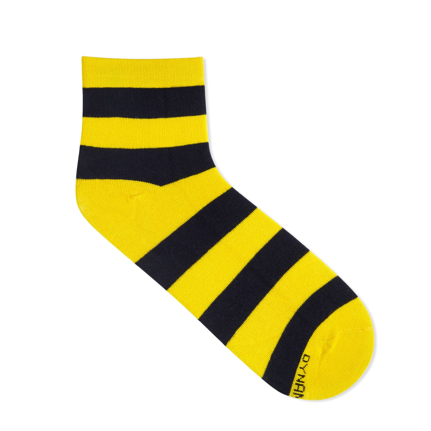 Yellow & Black Cotton Ankle Socks: Bold Stripes 2.0 Ankle Length Socks