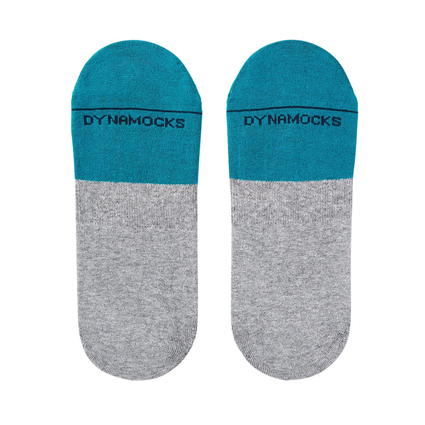 DS Unisex Invisibles - Colorful Cotton Socks | Teal Blue & Light Grey Comfort with a Splash of Color