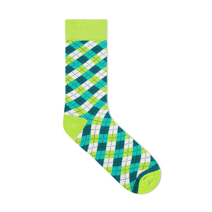 Cotton Crew Socks: Dandy Neon Green Crew Length Socks