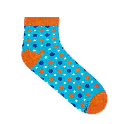 Fizzy Aqua Cotton Ankle Socks 