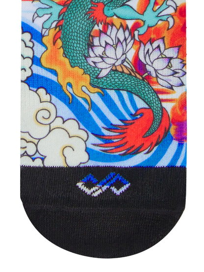 Artistic Crew Length Socks Dragon - Vibrant Colorful Design Comfortable for Every Day