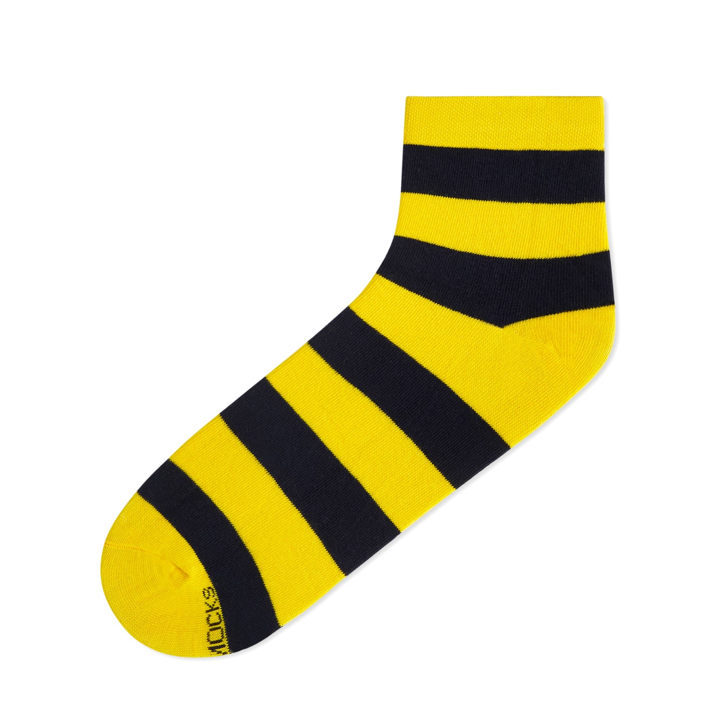 Yellow & Black Cotton Ankle Socks: Bold Stripes 2.0 Ankle Length Socks