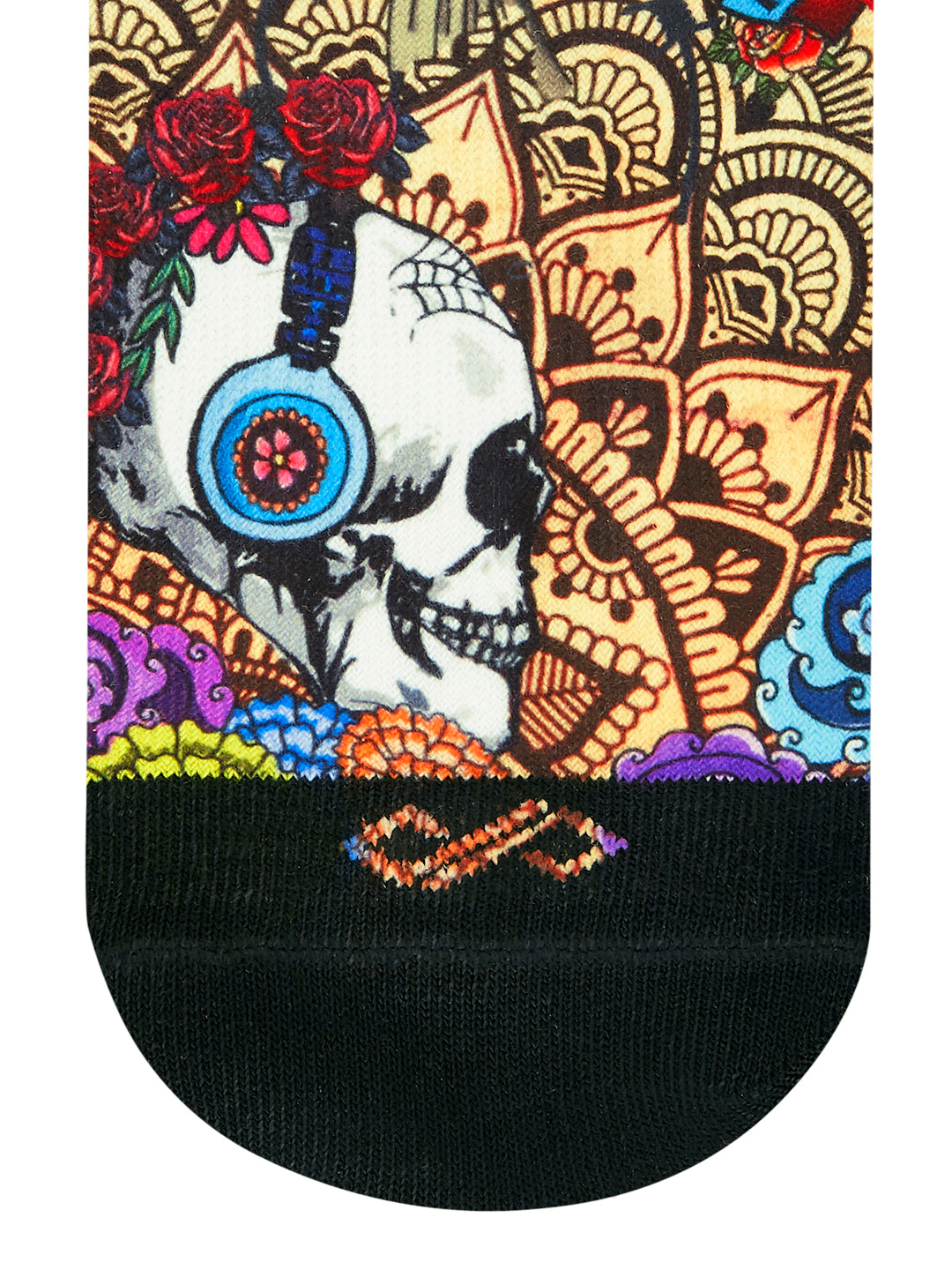 Artistic Crew Length Socks Skulls & Roses - Vibrant Colorful Design Comfortable for Every Day