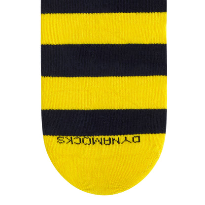 Yellow & Black Cotton Ankle Socks: Bold Stripes 2.0 Ankle Length Socks