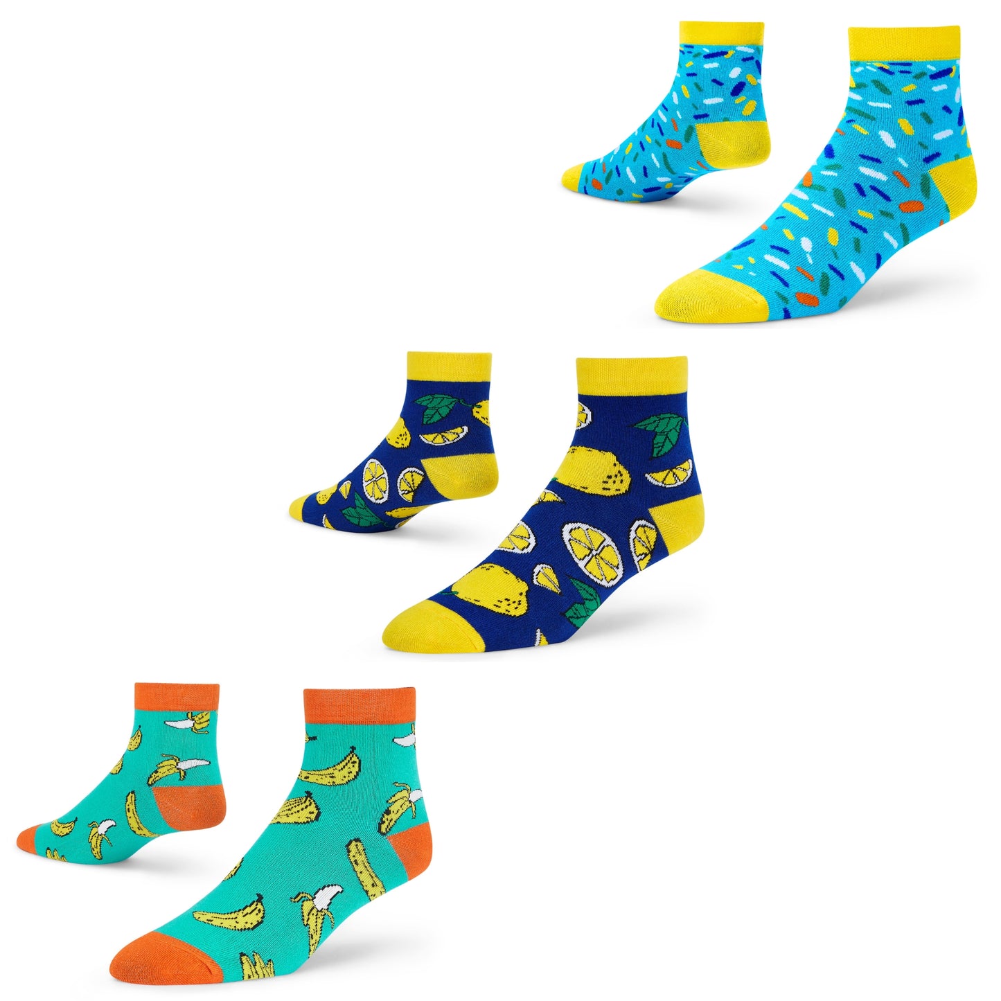 Men's & Women's Unique Artistic Creative Designer Ankle Socks - Pack of 3