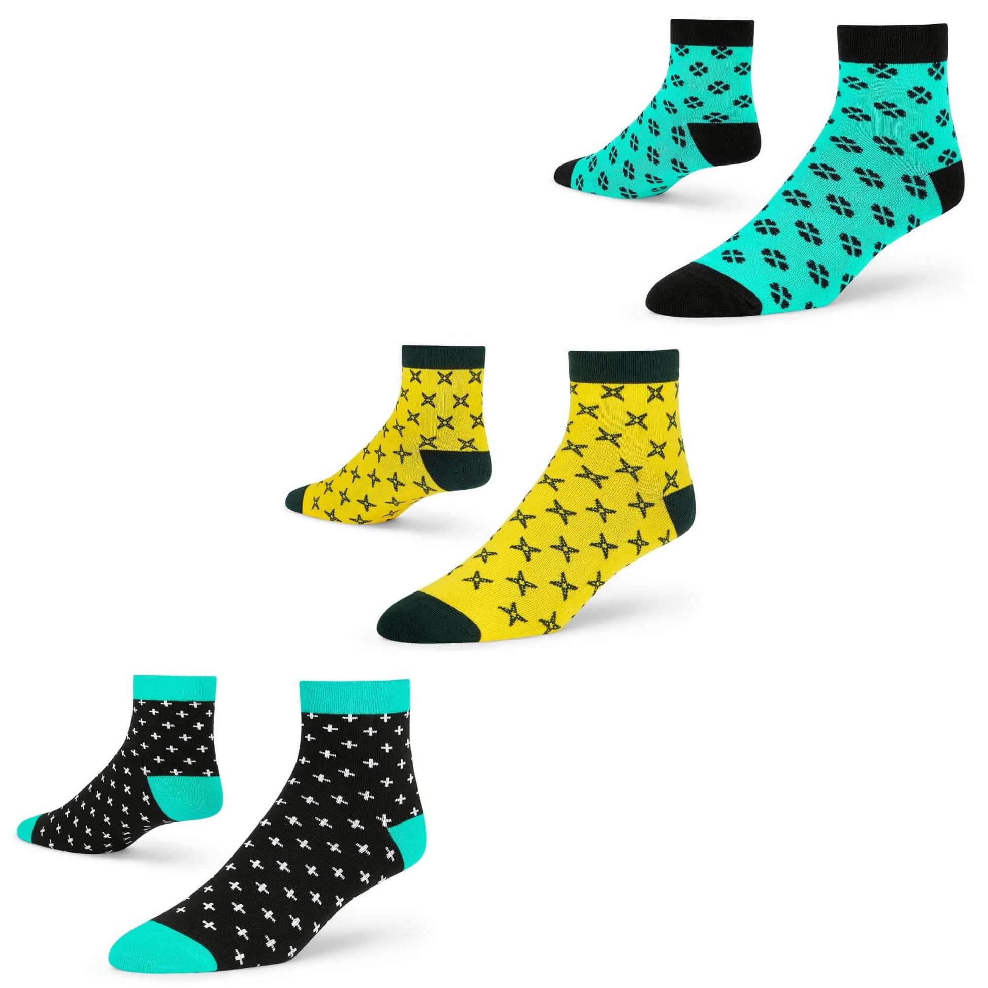 Cotton Ankle Socks 3-Pack | Fun Designs: Plush, Pop, Plus for Playful Comfort