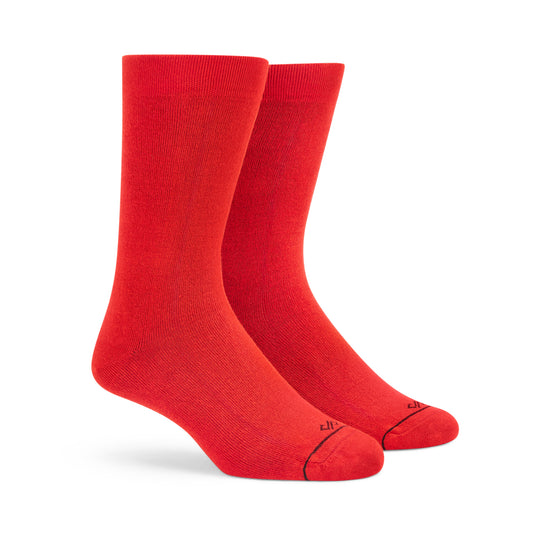 Red Unisex Bamboo Crew Length Socks