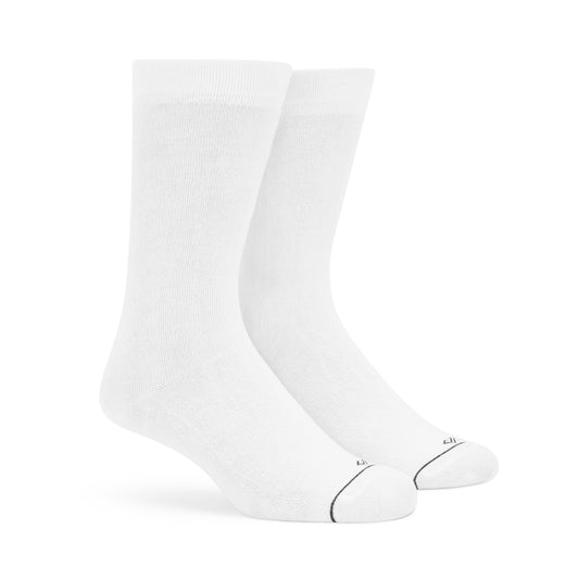 White Unisex Bamboo Crew Length Socks