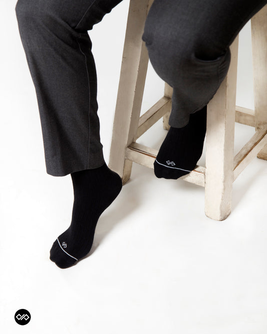 Solid Black Crew Socks | Single Pair, Everyday Cotton Comfort