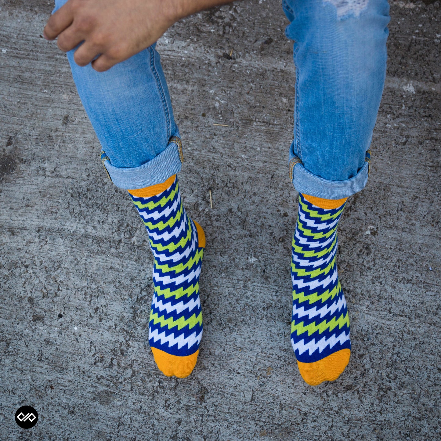 Electro Crew Length Socks : Premium Cotton Colorful Crew Socks