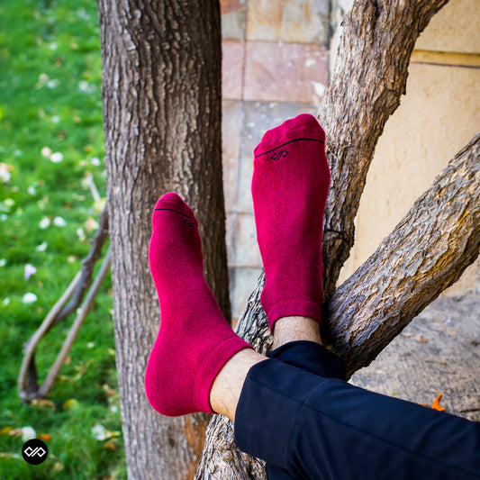 SOLID MAROON ANKLE LENGTH SOCKS - Cotton Ankle Socks