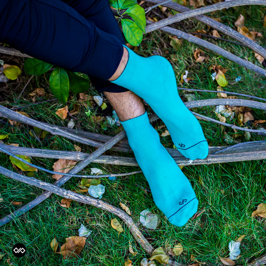 SOLID AQUA ANKLE LENGTH SOCKS - Cotton Ankle Socks