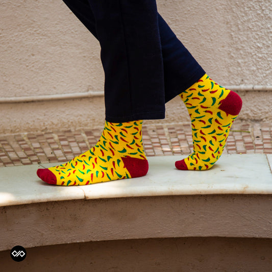 Cotton Crew Socks: Chillies Crew Length Socks