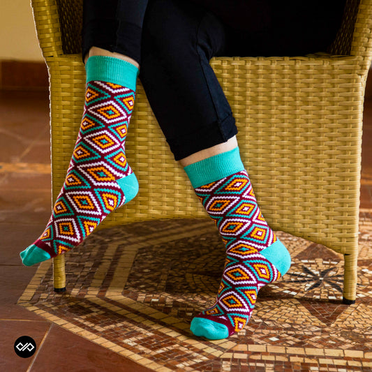 RANGOLI CREW LENGTH SOCKS - Cotton Crew Socks