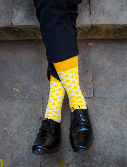 Cotton Crew Socks: SUNSHINE Crew Length Socks