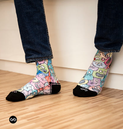 Artistic Crew Length Socks Combo Gift Box - Vibrant Colorful Design Comfortable for Every Day