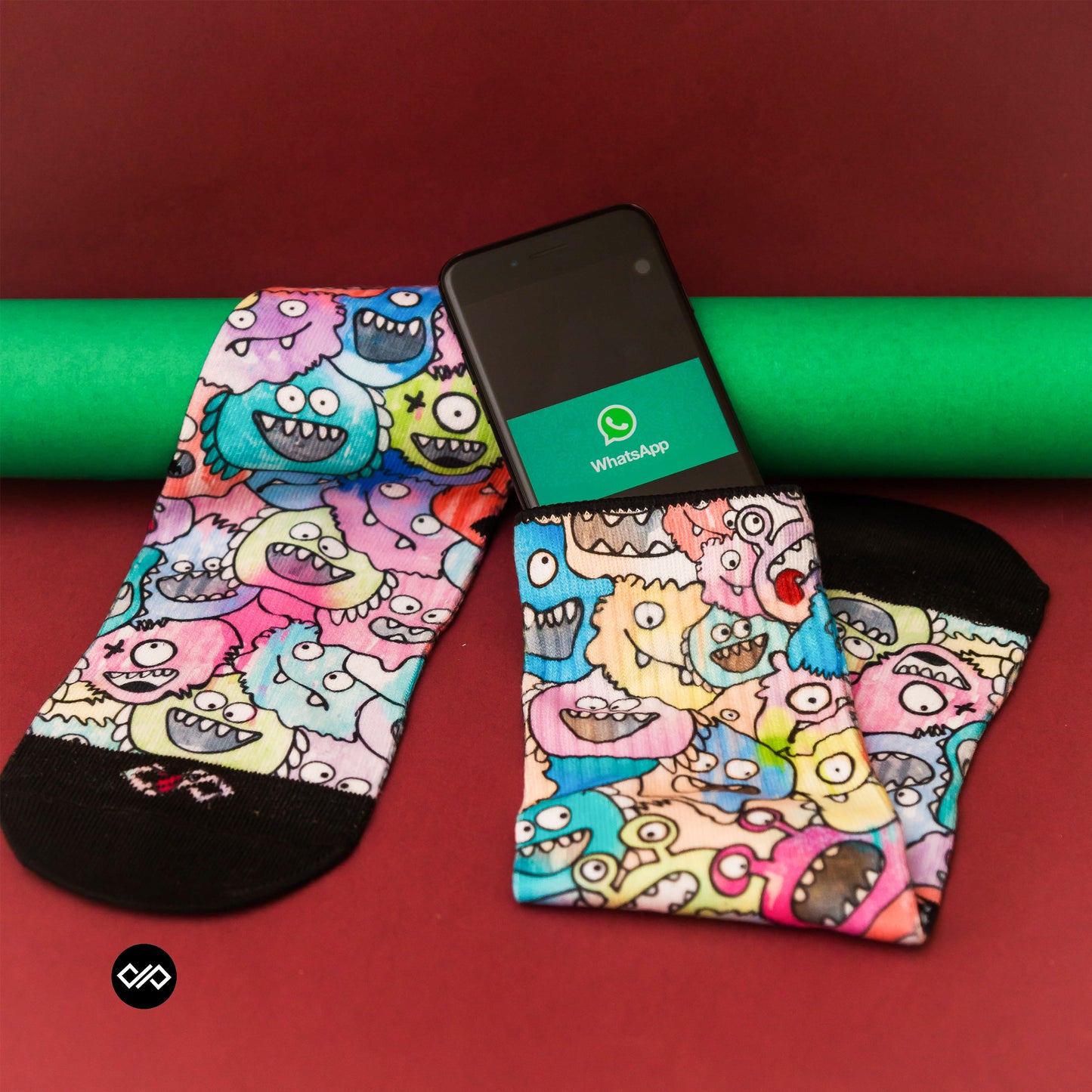 Artistic Crew Length Socks Combo Gift Box - Vibrant Colorful Design Comfortable for Every Day