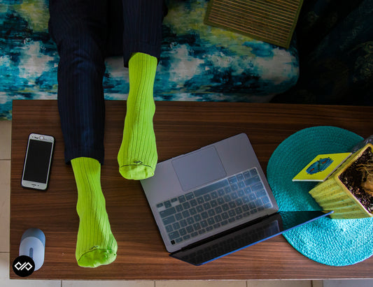 SOLID NEON GREEN CREW LENGTH SOCKS