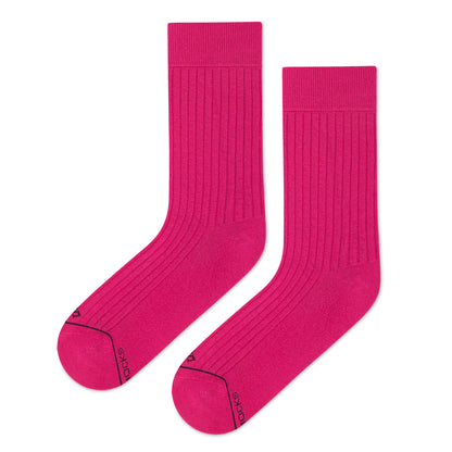 Cotton Crew Length Socks: SOLID Pink Premium Cotton Socks For Men & Women