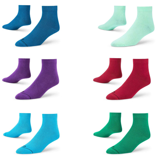 Cotton Ankle Socks Combo – Mint, Aqua, Purple, Maroon, Teal Blue & Green