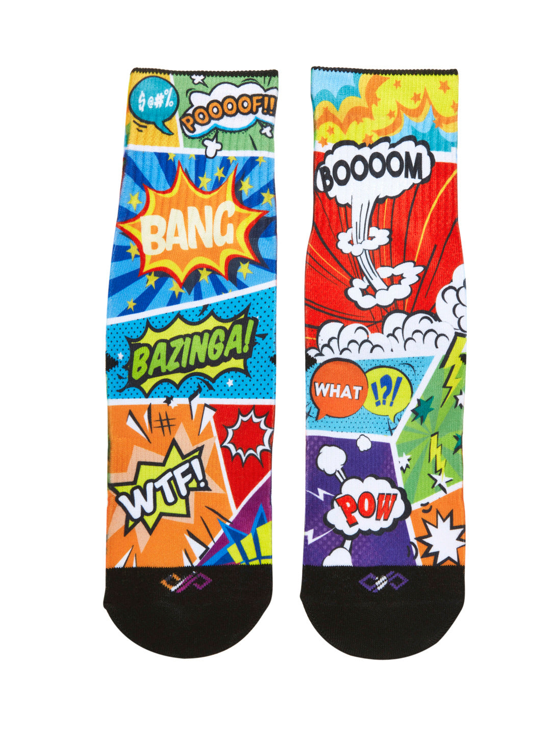 Artistic Crew Length Socks Comic Crash - Vibrant Colorful Design Comfortable for Every Day - US Size  6 - 10