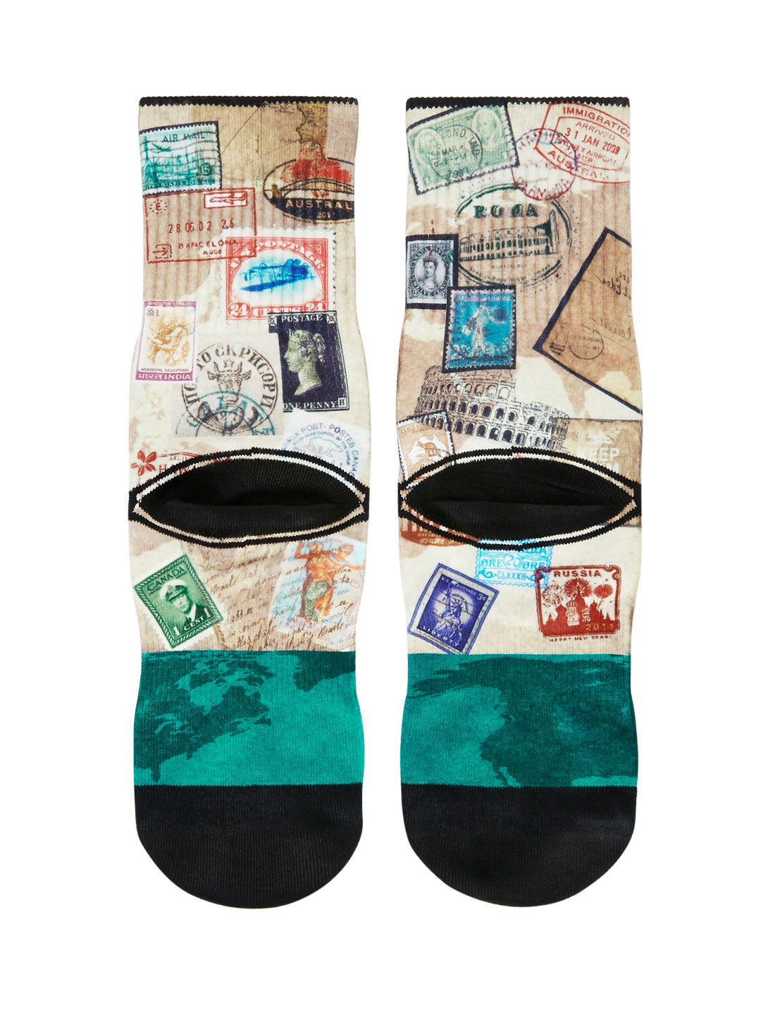 Artistic Crew Length Socks Voyager - Vibrant Colorful Design Comfortable for Every Day