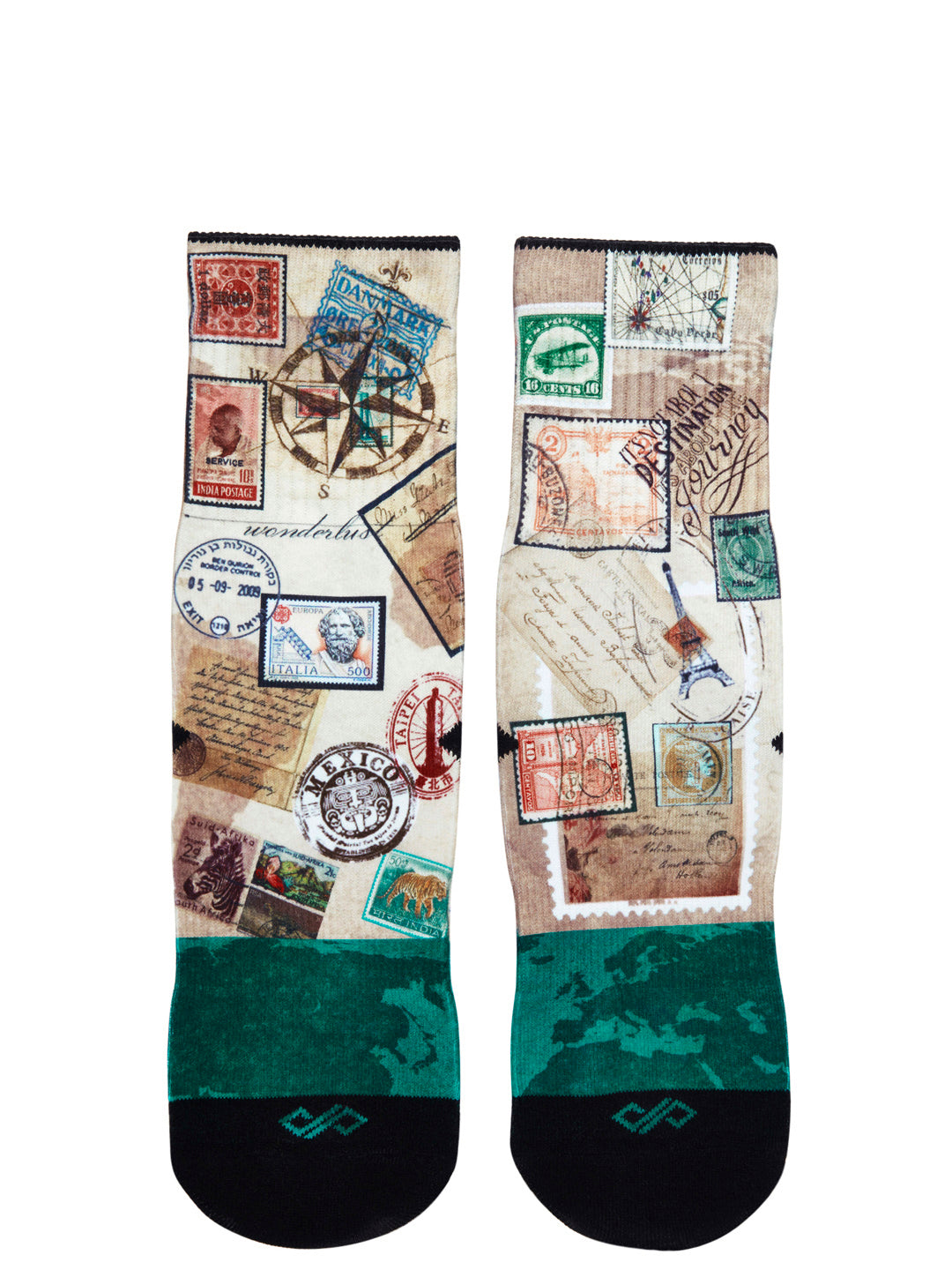 Artistic Crew Length Socks Voyager - Vibrant Colorful Design Comfortable for Every Day