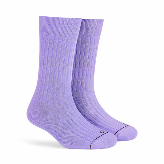 Cotton Crew Length Socks: SOLID LAVENDER UNIQUE Color Premium Cotton Socks For Men & Women