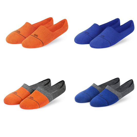 Dual Solid Invisibles Pack of 4 Orange+Blue+Orange/Antra+Blue/Antra