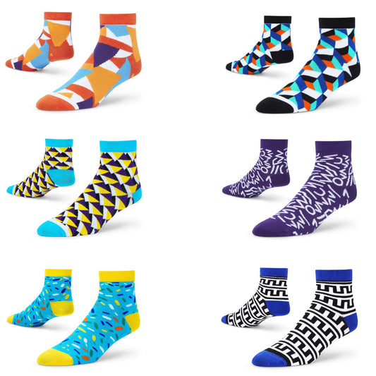 Cotton Ankle Socks Combo – Pizzazz, Cube, Prism, Doodle, Sprinkles & Mayan