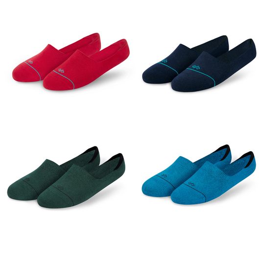 Solid Invisibles Pack of 4 Red+Navy +Olive+Teal Blue