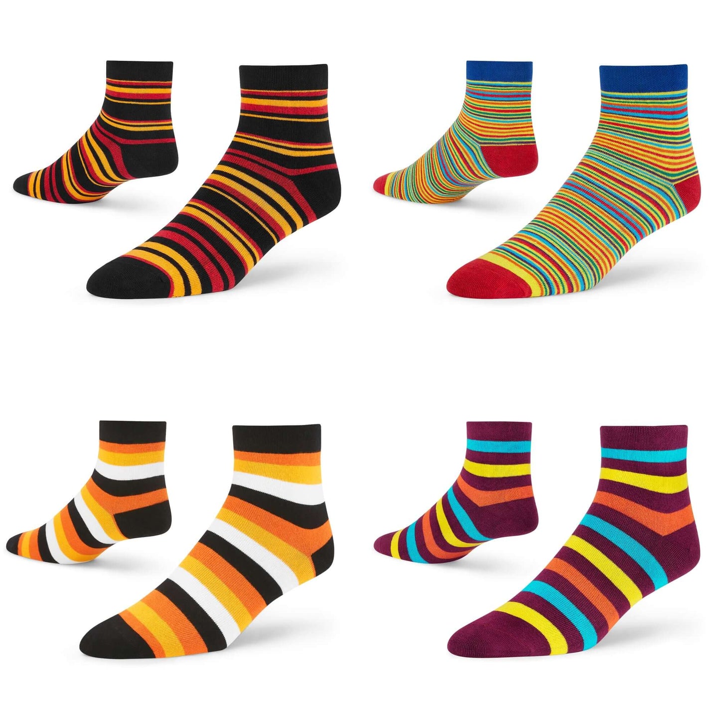 Cotton Ankle Socks Combo – Stripes 4.0, 10.0, 17.0 & 18.0