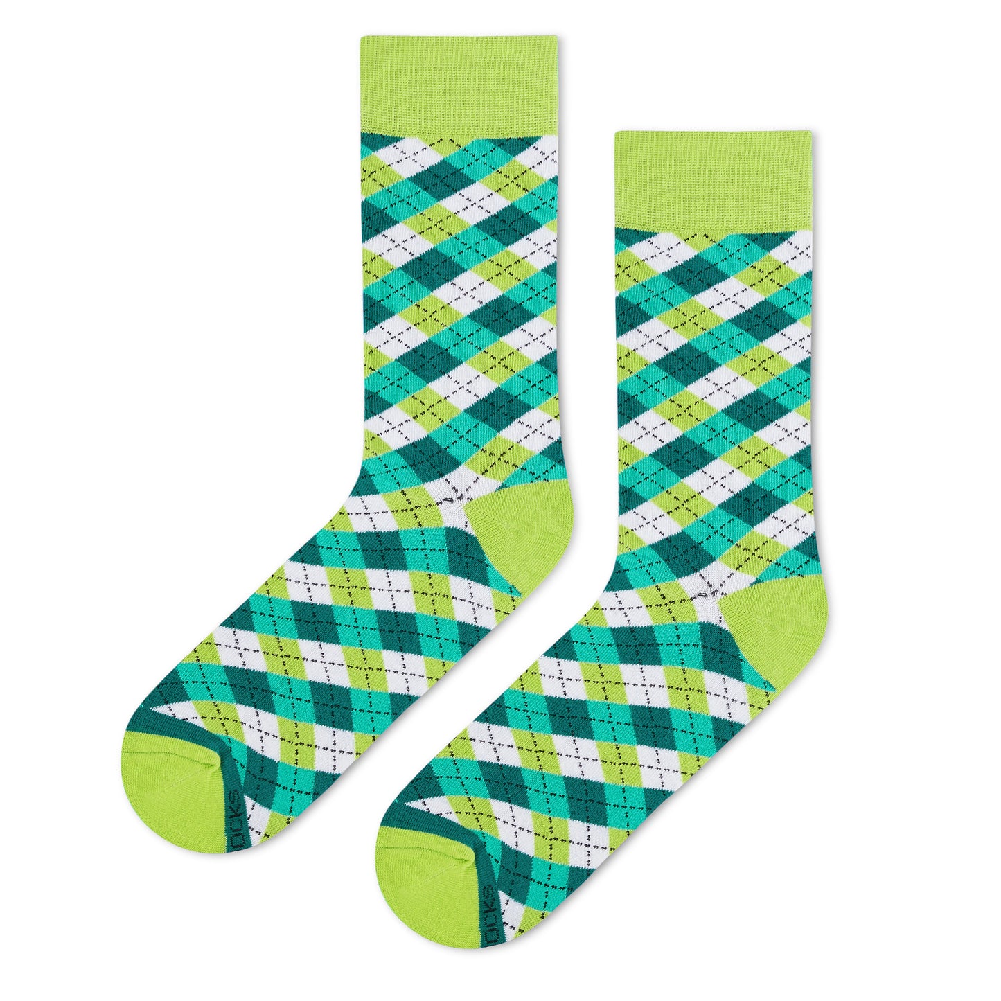 Cotton Crew Socks: Dandy Neon Green Crew Length Socks