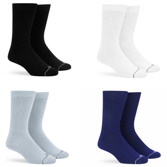 Unisex Bamboo Crew Length Socks - Pack of 4 Pairs