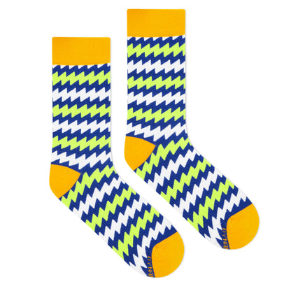 Electro Crew Length Socks : Premium Cotton Colorful Crew Socks