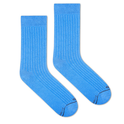 Cotton Crew Length Socks: SOLID LIGHT BLUE UNIQUE Color Premium Cotton Socks For Men & Women